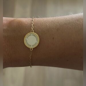 Marc Jacobs Gold Logo Disc Chain Bracelet